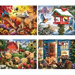 Bits and Pieces – 4-in-1 Multi-Pack - 300 Piece Jigsaw Puzzles for Adults – 300 pc Puzzle Set Bundle by Artist Larry Jones - 16" x 20" (41 cm x 51 cm)