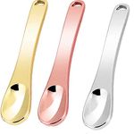 CAVLA 3 Pack Metal Cosmetic Spoon Spatula, Skincare Spatula, Beauty Scoop Spoon Spatula, Reusable for Facial, Makeup Mixing Stick, Mini Eye Cream Applicator (Gold, Silver, Rose Gold)