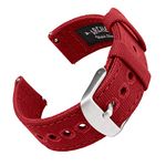 Archer Watch Straps - Canvas Quick Release Replacement Watch Bands (Carmine Red, 20mm)