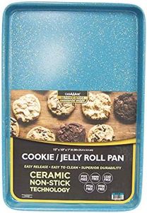 casaWare 15 x 10 x 1-Inch Ultimate Series Commercial Weight Ceramic Non-Stick Coating Cookie/Jelly Roll Pan 15 x 10 x 1-Inch Blue Granite