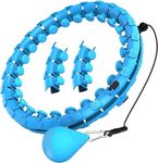 GABANIZ Smart Infinity Heavy Duty Hula Hoop for Adults Weight Loss/Exercise - 360 Degree Waist Fitness - 24 Knots Adjustable Size with Ball