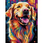 SENQAO Dog Diamond Painting Kits for Adults, Golden Retriever Diamond Art for Beginners, Round 5D Paint with Diamonds Pictures Gem Art Painting Kits DIY Adult Crafts Kits 12x16inch