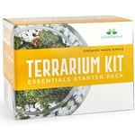 Plant Terrarium Kit for Succulent Plants and Cacti. Gardening Set Includes Cactus Soil, Moss, Gravel and Step-by-Step Guide. Great Gift idea for Women and Men