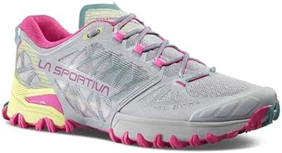 La Sportiva Womens Bushido III Performance Mountain/Trail Running Shoes, Moon/Springtime, 7.5