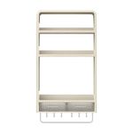 KREPS Shower Caddy Shelf Organizer Rack,Self Adhesive,Multifunctional Shelf Over Wall Mounted Bathroom Toilet Shelving For Bedroom and Kitchen Decoration (3-Layer, 3-Layer with Drawers,Hooks & Handle)