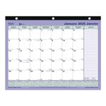 Blueline® 2025 Monthly Desk Pad Calendar, 12 Months, January to December, Three-Hole Punched, Mini Size, 11" x 8.5", Bilingual (C181721B-25)