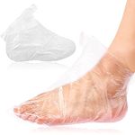 100 pcs Plastic Disposable Socks for Foot Pedicure Paraffin Wax Spa Treatment, Paraffin Wax Bath Liners for Feet, Clear Foot Mask Socks