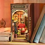 Rolife Book Nook Kits for Adults Shakespeare Bookstore DIY Miniature Kit with LED Light for Desk Library Bookshelf Decoration 3D Wooden Puzzle Booknook Model Kits for Adults to Build (TGB07)