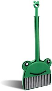 Children's Small Broom Dustpan Set, Mini Cleaning Set-Green Frog