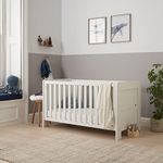 Tutti Bambini Alba Baby Cot Bed - 3-in-1 Wooden Baby Crib, Toddler Bed & Day Bed, Convertible Baby Bed, Adjustable Base, From Birth to 6 Years, White (140 cm x 70 cm)