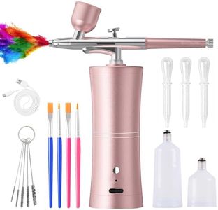 Airbrush Kit with Compressor, SHPTDJTIC Air Brush for Nails, 0.3Mm Nozzle Oxygen Injector, Cordless Airbrush Gun, for Skin Hydration, Nail Art, Tattoo, Painting, Makeup, Cake, Barber