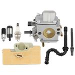 Hayskill MS390 MS290 MS310 Carburetor with Air Filter Fuel Line Repower Kit for Stihl MS290 MS310 MS390 029 039 Chainsaw Carb Replace 1128 120 0625