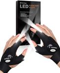 ThxToms LED Flashlight Gloves,Valentines Day Gifts for Him Men Boyfriend Husband, Mens Gifts for Fathers Day Christmas Birthday, Cool Gadgets Tools for Fishing,Repairing Camping, 1 Pair Black