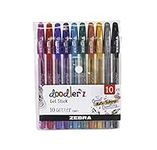 Zebra Pen Doodlerz Gel Stick Pen, Bold Point, 1.0mm, Assorted Glitter Colors, 10 Count(Pack of 1)