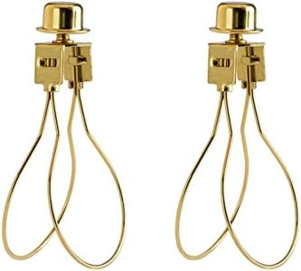 Creative Hobbies 2 Pack -Lamp Shade Light Bulb Clip Adapter Clip on with Shade Attaching Finial Top Gold Color