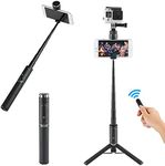 Velbon OTH-AB202BK Selfie Multi Stand for Smartphone/Camera Tripod, Black, Wireless Remote Control Included, Camera Screw, Compatible with iPhone 15, Android & iPhone, 302618 Selfie Stick, Selka