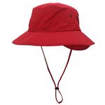 Magracy Unisex Ladies UPF 50+ Sun Hat Summer Wide Brim Bucket Hat for Womens Safari Hats for Fishing Gardening Red