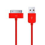 5 Pack of 1 Metre Red 30-Pin USB Data Sync Charging Cable Charger Lead For Apple iPhone 4 4S 3G 3GS Apple iPad 1st 2nd 3rd Gen iPod 5th Gen classic nano 1st 2nd 3rd 4th 5th 6th Gen Touch