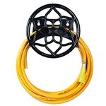 Sharpex Combo Of Hose Hanger And Hose Pipe For Garden, Car Bike Washing, Indoor Outdoor use, Hotel and Backyard - Heavy Duty Yellow Hose Water Pipe 20 Meter 0.5 Inch with Black Wall Mount Hose Hanger