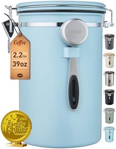Veken Coffee Canister, 39OZ Large, Airtight Stainless Steel Food Storage Container for 2.2lbs Coffee Beans, Ground, Sugar, Tea, Cookie, Flour, Kitchen Bar Accessories with Date Tracker & Scoop, Blue