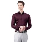 Richlook Men Wine Standard Fit Solid Club Wear Shirt(Wine,38)