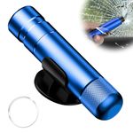 Safe Hammer Glass Breaker, 2-in-1 Mini Car Window Breaker Escape Tool, Portable Car Safety Hammer Seat Belt Cutter with Holder - Emergency Escape Tool for Rescue, Disaster, Escape, Lifesaving(Blue)