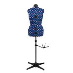 Sewing Online Adjustable Dressmakers Dummy, in Blue Polka Dot with Hem Marker, Dress Form Sizes 10 to 16 - Pin, Measure, Fit and Display your Clothes on this Tailors Dummy - SW5918A