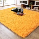 AAHAN CARPET, Beautiful Carpet Microfiber Hand Woven Super and Soft Plain Shag Carpet for Living Room Anywhere (12x20 feet) Orange