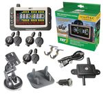 TST 507 Tire Pressure Monitoring System with 6 Flow Thru Sensors and Color Display for Metal Valve Stems by Truck System Technologies, TPMS for RVs, Campers and Trailers