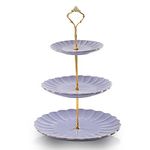 Pukka Home 3 Tier Ceramic Cake Stand British Royal Series Wedding Dessert Cupcake Stand for Tea Party Serving Platter