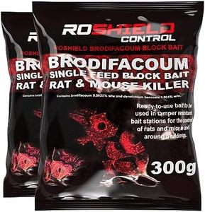 ROSHIELD Brodifacoum 600g (30x20) Maximum Strength Rat Poisoning, Mouse Poisoning, Single-Feed Fast Acting Rat & Mouse Killer, Rat Poison Block Bait Poison, Indoor/Outdoor Bait Station Refill Packs