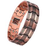 Jeracol 99.99% Soild Copper Magnetic Bracelets for Men,3X Ultra Strength Magnets(3500 Gauss) Magnetic Bracelets,Magnetic Wristband Brazaletes for Anniversary,Adjustable Size&Jewelry Gift Box