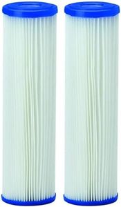 Pentair Pentek R50 Sediment Water Filter, 10-Inch, Under Sink Pleated Polyester Filter Cartridge, 10" x 2.5", 50 Micron, Pack of 2