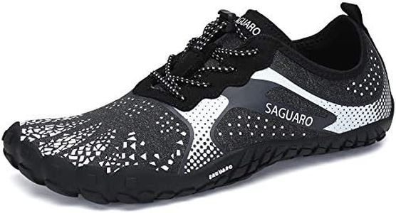 SAGUARO Men's Barefoot Water Shoes Beach Swimming Aqua Pool Surf Waterfall Hiking Quick Dry Athletic Minimalist Gym Jogging Running Walking Shoes White