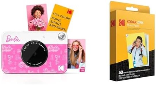 Barbie x Kodak Printomatic Full-Color Instant Print Digital Camera + KODAK 2"x3" Premium Photo Paper (50 Sheets)