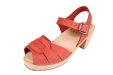 Lotta From Stockholm Swedish Peep Toe Clogs in Persian Plum Oiled Nubuck Leather-35