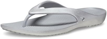Crocs Women's Kadee II Flip Flops, Sandals for Women, Silver, 7 Women