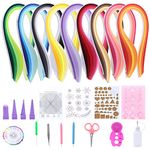 Glarks 916Pcs Paper Quilling Tools Kit, 900Pcs 5mm 45 Colors Strips with Slotted Pen Curling Coach Tweezers Awl Shaping Tool Pearl Pin Bump Styler Mold Coordinate Setting Flower Pattern Board Set