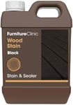Furniture Clinic Wood Stain | Water Based | Fast Drying, Low Odor, & Non-Toxic | Multiple Finishes | for Indoor & Outdoor Furniture and More | Black (8.5oz / 250ml)