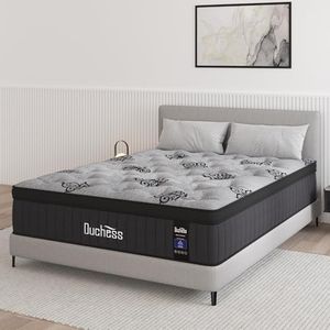 Duchess Single Mattress,Hybrid Mattress with Natural Latex Foam and Individual Pocketed Coils for Motion Isolation Pressure Relief & Enhanced Edge Support Medium Firm