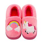 Toddler Boys Girls Slippers Cute Animal Fluffy House Slippers Little Kids Home Shoes Warm Fur Lined Winter Indoor Shoes