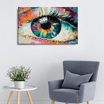 999Store Wooden Stretched Framed painting with frame wall paintings for living room big size seven horses canvas Beautiful Eyes Wall frames modern stylish décor home hanging ( Canvas 24X36 Inches Strectched Canvas) FLP24360575