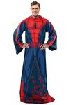 Northwest Spider-Man Spidey Webs Adult Silk Touch Comfy Throw Blanket with Sleeves, 48" x 71"