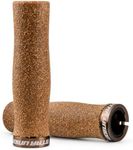 STAR UNION Lock-On Bike Handlebar Grips 22.2mm, Cork-Style Cushioned Bicycle Grips with Aluminum Clamp, Anti-Slip Comfort Grips for MTB Commuter E-Bike, 130mm (Brown)