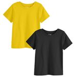 Bon Organik Regular Fit T-Shirt (Girls_Pack_Yellow/Black 4 5 Years)