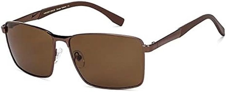 VINCENT CHASE EYEWEAR By Lenskart|Brown Rectangle Stylish Sunglasses|Polarized & Uv Protected|For Men & Women|Large|Vc S13969