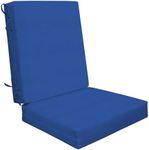 Honeycomb Outdoor Highback, 21" W x 42" L, Textured Solid Sapphire Blue Chair Cushion