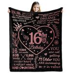 COZYCRIB 16th Birthday Gifts for Girls Flannel Blanket Birthday Gifts for Her 16th Birthday Decorations Blanket Best Girls Birthday Presents for 16 Year Old Girls Birthday Gifts for Daughter Niece