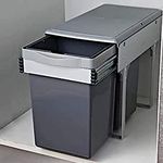 DBR Plastic Kitchen Sliding Pull-Out Waste Bin (250 X 452 X 365 Mm) Cabinet Width For Dust Bin 10 Inches,Gray