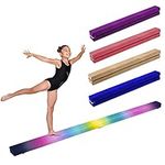 7FT Gymnastics Balance Beam for Kids, Folding Gymnastic Beam Floor Gymnastics Equipment Anti-Slip Bottom Professional Gymnastic Beam with Carrying Handle for Home Training